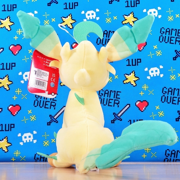 Jazwares Pokemon Leafeon Phyllali Folipurba 9" Video Game Exclusive HTF Plush - Picture 4 of 8